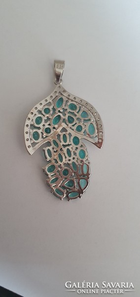 Aquamarine gemstone sterling silver /925/ pendant -- new