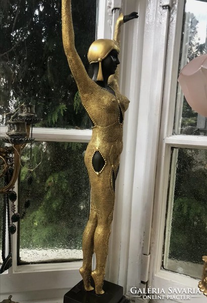 Táncosnő bronz szobor - monumentális art deco műalkotás