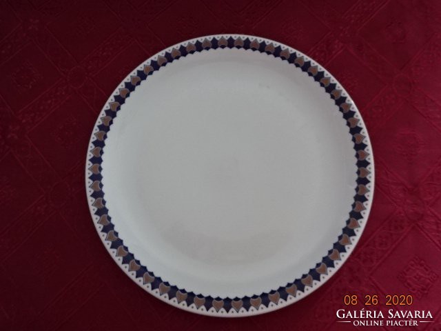 Suisse langenthal Swiss porcelain flat plate. Cobalt blue/brown pattern. He has!
