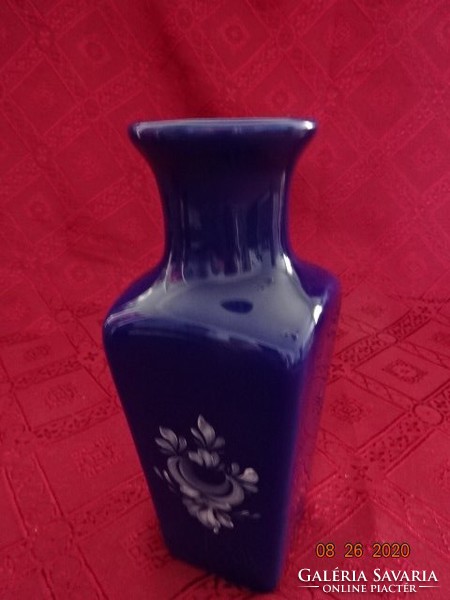 Hand-painted cobalt blue vase, height 18.5 cm. He has. Jókai.