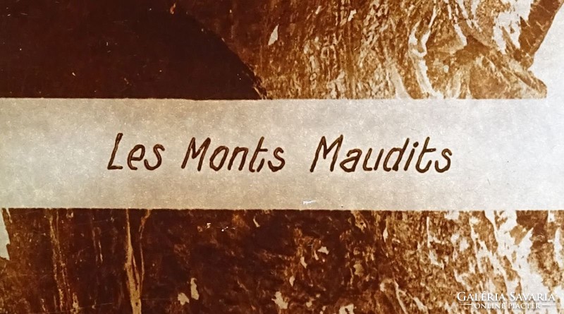 1B518 Antik francia üveglemez sztereó fotográfia Mont Maudit XIX. század