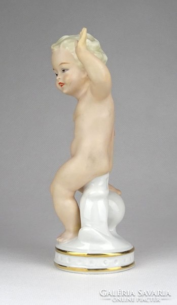 0Y644 Régi Wallendorf porcelán puttó 14.5 cm