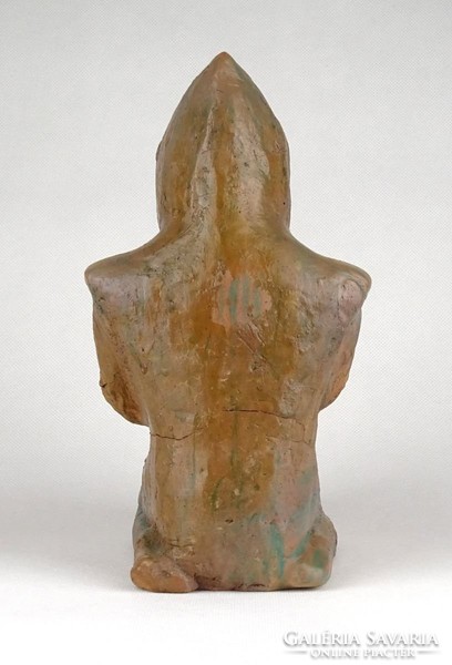 0Y871 Keramikus xx század: Térdelő imádkozó fiú szobor 21.5 cm