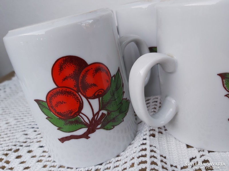 4 pcs rare pattern cherry cherry zsolnay porcelain mugs mug fruity nostalgia pieces,