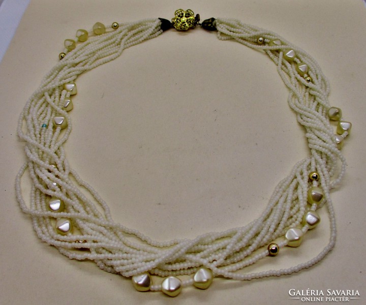 Beautiful antique 12-row small pearl necklace with a beautiful clasp