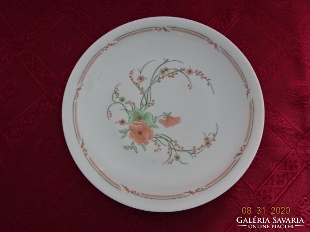 Alföldi porcelain cake plate with peach blossom/green pattern. He has!