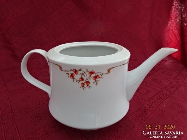 Alföldi porcelain teapot with rosehip pattern, without lid. He has!