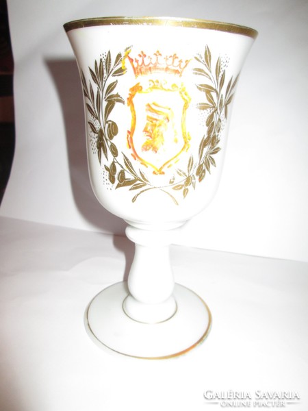 Caládi cimmered stemmed glass. Hand polished, painted, gilded