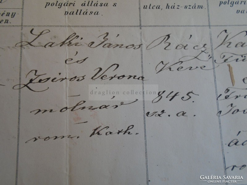 ZA316.1  Régi irat   RÁCKEVE Ráczkeve  1876  Laki Mária (a.n. Zsiros)  Libhaber 