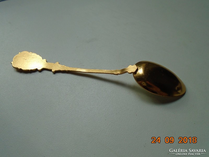 Gilded decorative spoon with enamel inlay with 