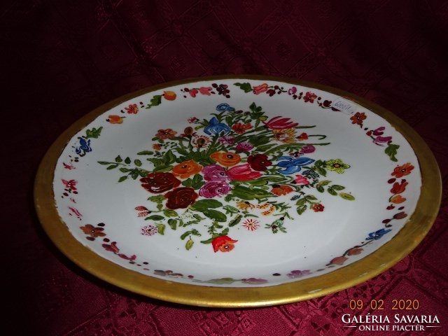 SCHERZER Bavaria német porcelán kézzel festett süteményes tál, átmérője 30 cm. Vanneki!