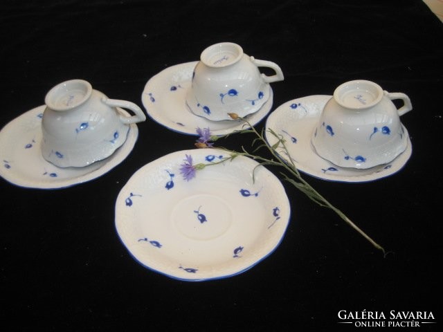 Herendi   kék virágos , mokkás  három személyre  ,+ egy tartalék  tányér