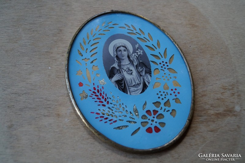 Our Lady - picture - copper frame.