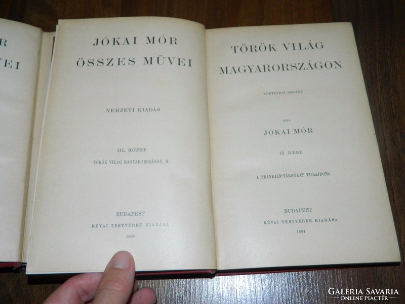 Jókai Mór Törökvilág ​Magyarországon 1894 Révai Testvérek