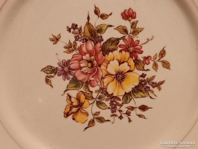 193 7 db olasz fajansz lapos tányér csodás virágmintával 24,5 cm 