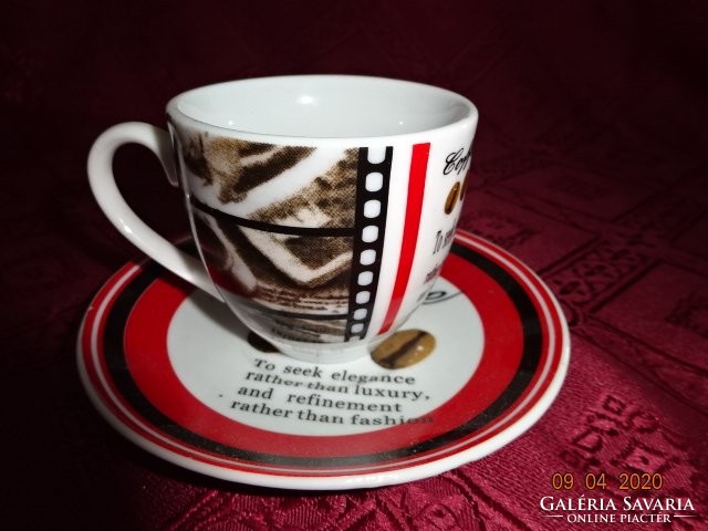 Italian porcelain coffee cup + coaster, perfect home product. Four pieces. He has!