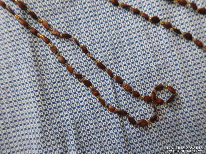 Brown old stone bead necklace