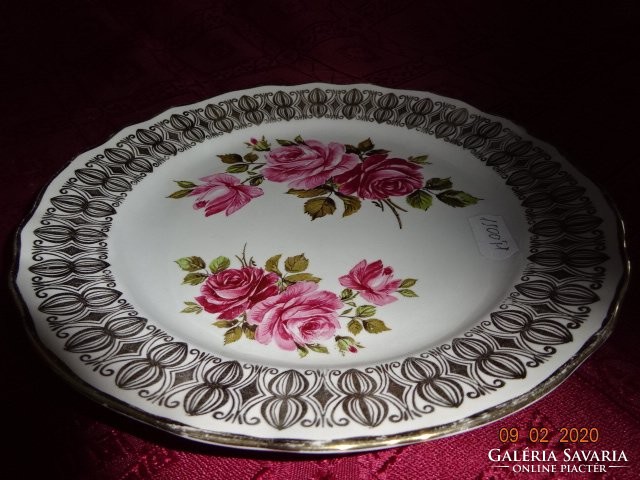 German porcelain cake plate with a rose pattern. Its diameter is 19 cm. He has!