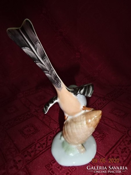 Aquincum porcelán figura, őszapó madár tobozon, magassága 15 cm. Vanneki!