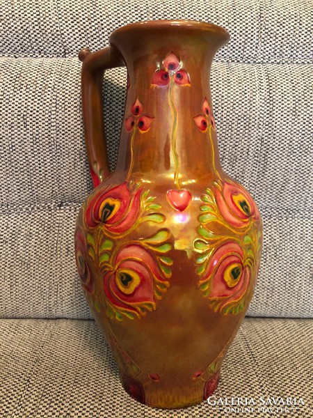 Zsolnay vase with round stamp, large size.