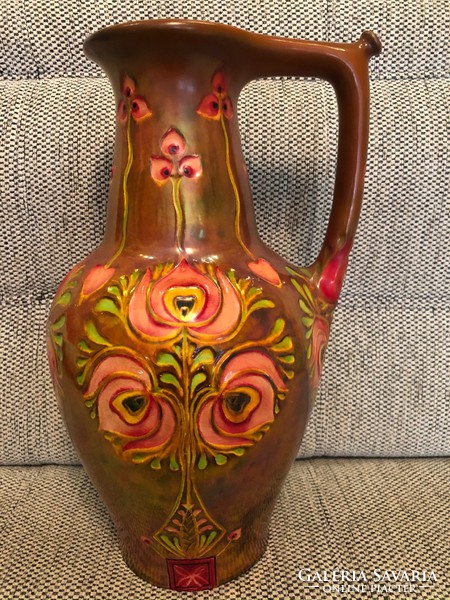 Zsolnay vase with round stamp, large size.