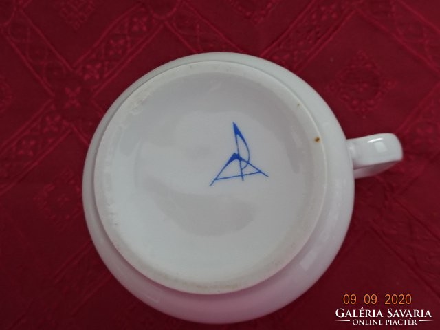 Alföldi porcelain mug with gold rim, diameter 8.5 cm. Used. He has!