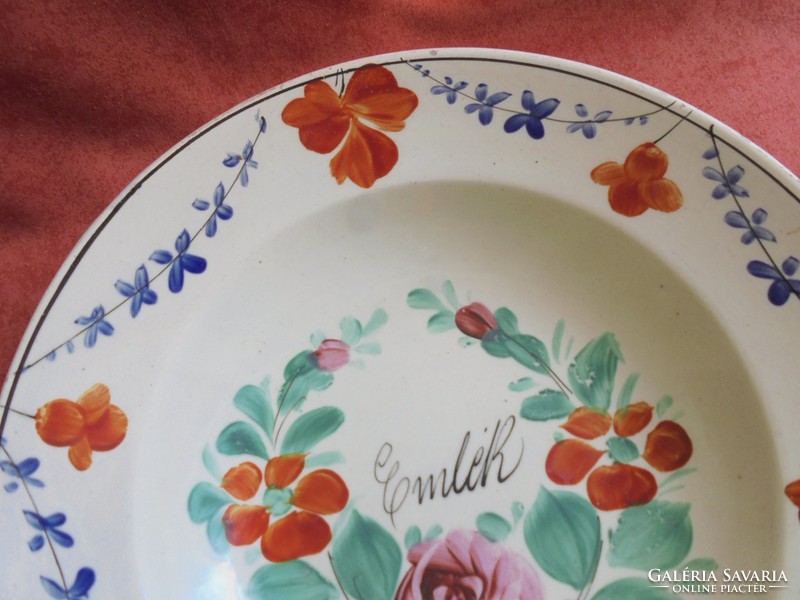 Rózsás porcelán Miskolcz emlék fali tányér
