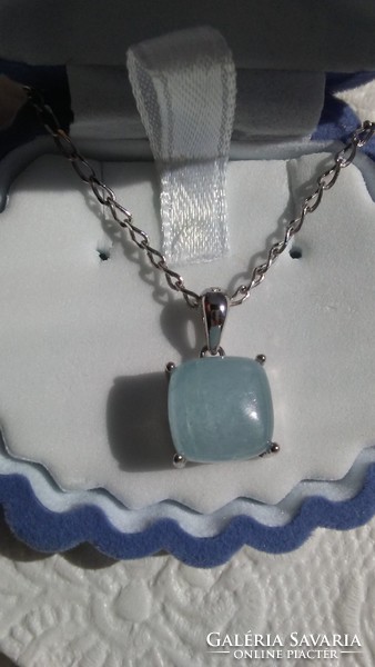 Aquamarine 925 silver pendant