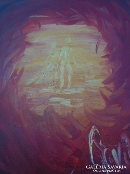 Absztrakt  híres OLASZ festő remekműve szerelem látomás   61 x 50 cm 