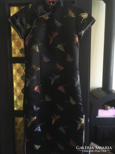 Rare traditional Chinese satin dress with butterfly pattern
