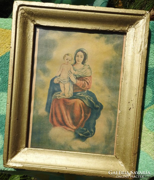 Szűz Mária a Kisjézussal - szentkép ( nyomat vagy akvarell)