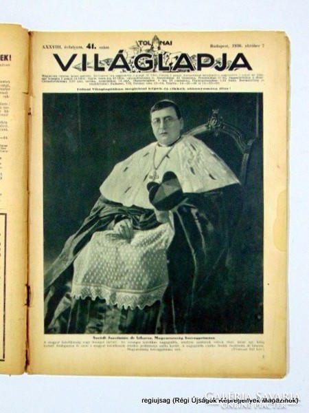 1936 10 7 / Millionaire Indian child Jústinián Dr Biboros Serédi / Tolna world newspaper