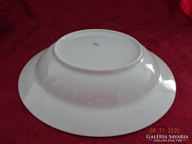 Zsolnay porcelain deep plate with red/grey pattern. He has!