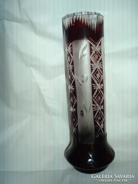2-layer polished crystal glass vase
