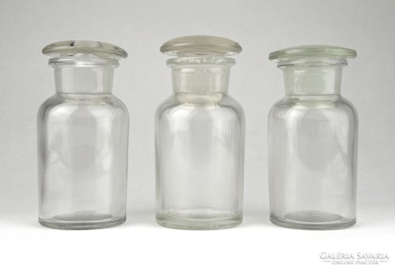 1B267 Régi dugós gyógyszertári 50 ml patika üveg készlet 3 darab