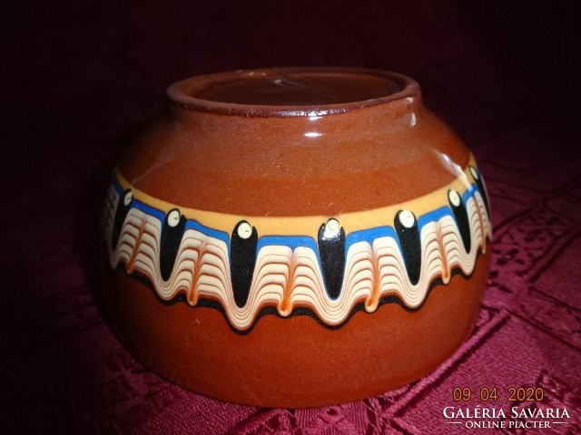 Glazed ceramic muesli bowl, diameter 12 cm. He has!