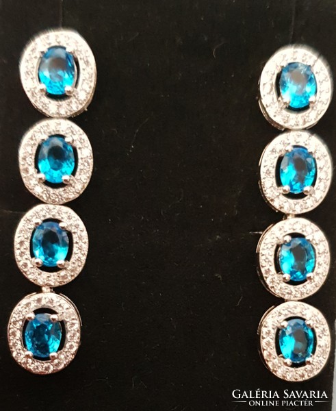 Topaz gemstone sterling silver /925/ earrings--new