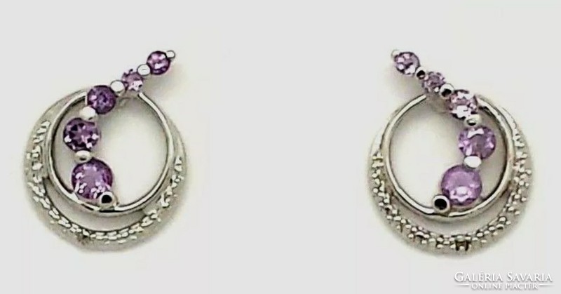 Amethyst gemstone sterling silver /925/ earrings--new