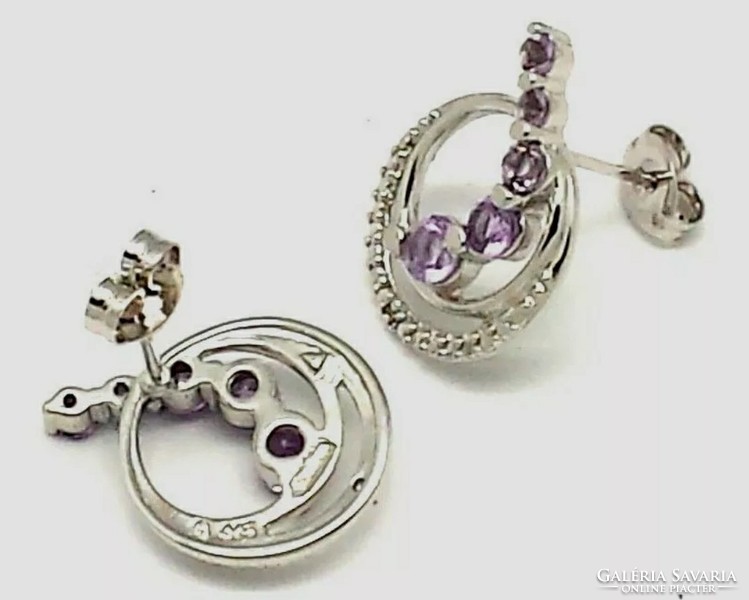 Amethyst gemstone sterling silver /925/ earrings--new