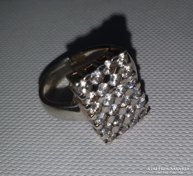 Cirkónium köves   sterling ezüst /925/ gyűrű--új 57 méret