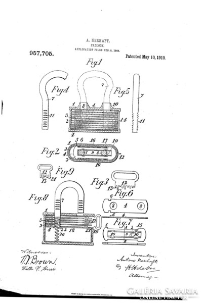Antik lakat szabadalmi leirással.