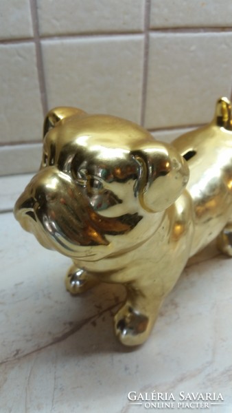 Porcelain dog bush for sale! Gold glazed dog for sale!