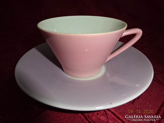 Lilien porcelán Ausztria, színes kávéscsésze mag.5 cm átm 7.7cm  + alátét átm.12.7cm  Vanneki!