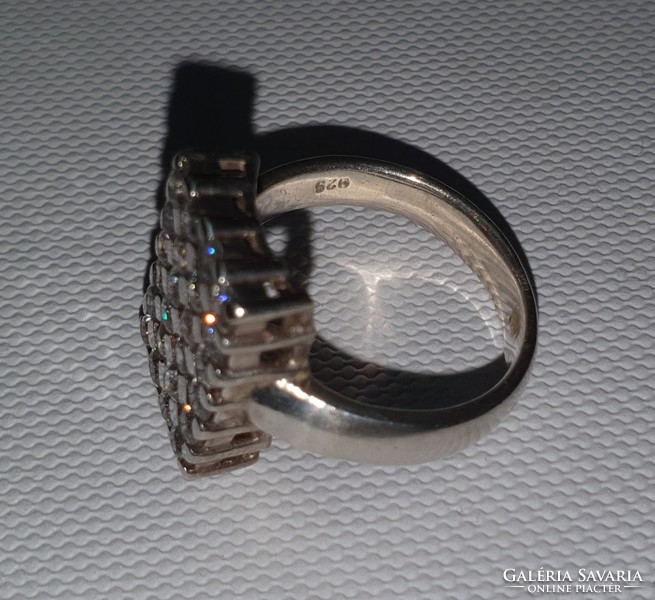 Cirkónium köves   sterling ezüst /925/ gyűrű--új 57 méret