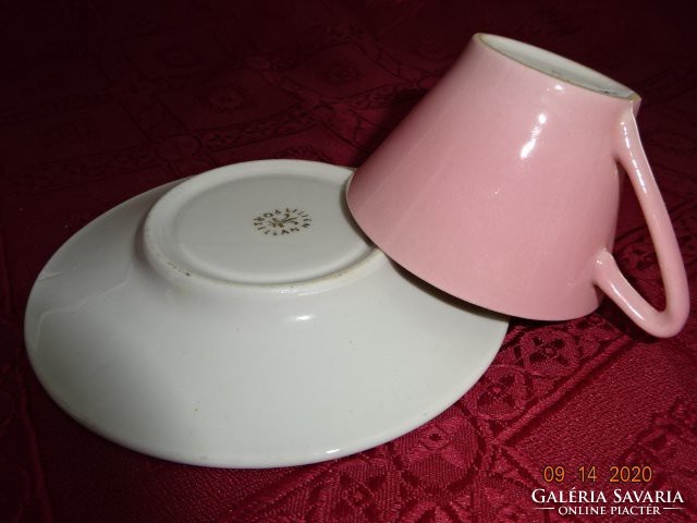 Lilien porcelain Austria, colorful coffee cup core. 5 Cm dia. 7.7 Cm + saucer dia. 12.7 Cm.