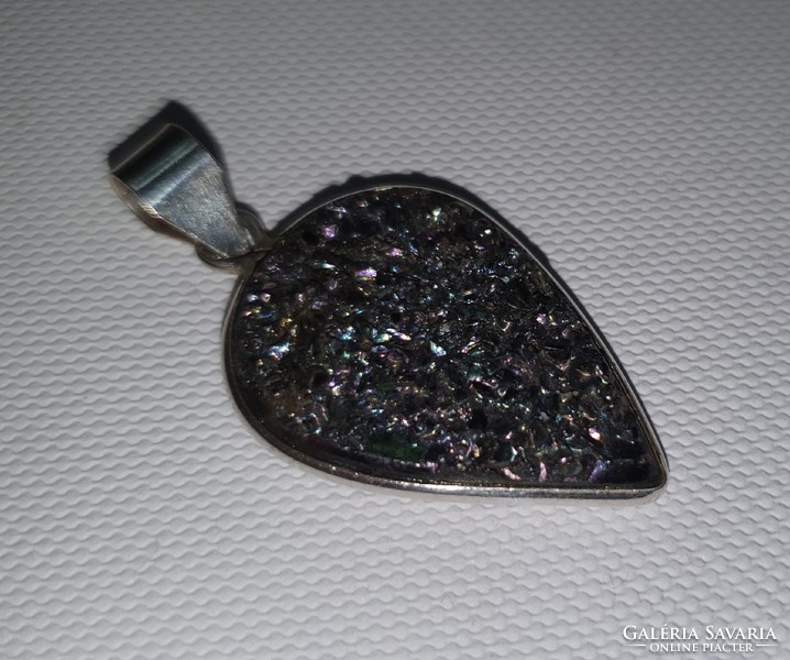 Achat druzzy gemstone silver /925/ pendant -- new