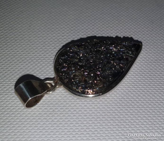 Achat druzzy gemstone silver /925/ pendant -- new