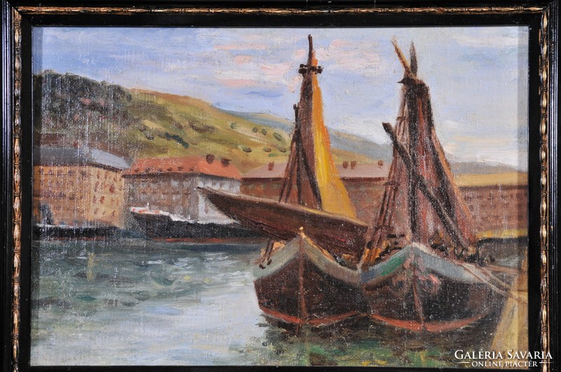 Attributed to dezső Orbán (1884-1986): coastal view, Dieppe