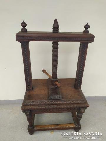 Antique richly carved pewter book press large hardwood book graphic press 1800s 2164