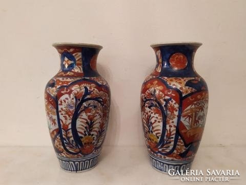 Antique 2 pcs Chinese china flawless patina very beautiful floral blue red porcelain vase Asia